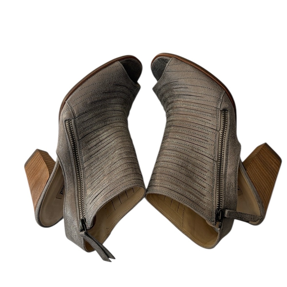 Paul Green Cayanne peep-toe bootie in smoke metallic leather, size 6 - Picture 6 of 8